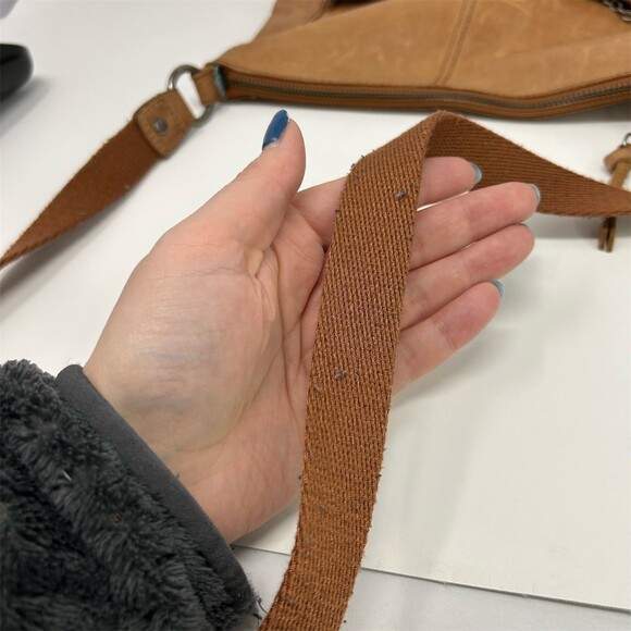 The Sak Lucia Crossbody Bag Womens Medium Tobacco Brown Floral Embossed Leather - Picture 8 of 11